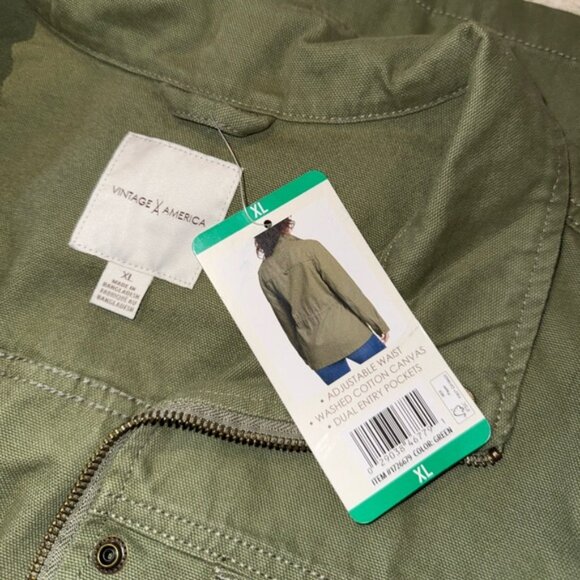 Vintage America Olive Green Utility Jacket NWT - Picture 4 of 4